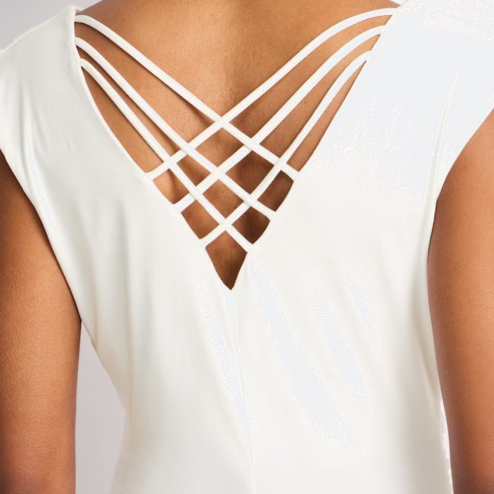Elegant White Crisscross Back shirt